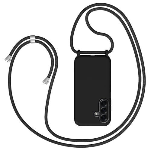 Coqinen Handykette für Samsung Galaxy A57 5G Hülle mit Band, Necklace Samsung Galaxy A57 5G Handyhülle mit Kordel zum Umhängen Handy Schutzhülle mit Band (Schwarz)