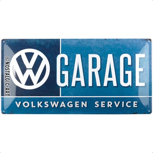 Nostalgic-Art 27003 Plaque rétro Motif Volkswagen en tôle avec Inscription VW Garage 25 x 50 cm