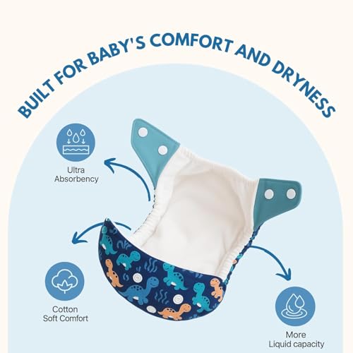 Image of Blushbaby Premium Reusable Cloth Diaper for Babies (3 Months - 3 Years) | 1 Washable Diaper with 1 Insert Pad | Adjustable, Leak-Proof, rash free & Absorbent | Freesize Diaper (5-18kg)
