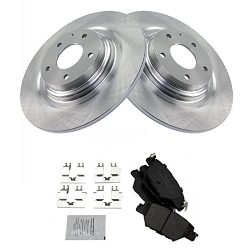 Image of TRQ Rear Ceramic Brake Pad and Rotor Set