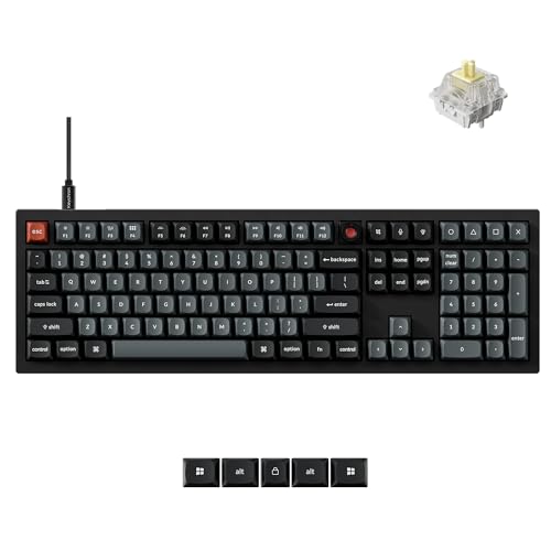 Image of Keychron V6 8K Full Size Wired Mechanical Keyboard with Programmable Knob, 8000 Hz Polling Rate, OSA PBT Keycaps, Hot-swappable Super Banana Switchs, RGB Backlit for Mac Windows Linux