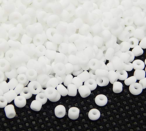 Pack of 1100 Glass Seed Beads 4 mm, 6/0, Pony Beads, Clear Mini Children's Beads, Seed Beads, Choice of Colours (White Opaque) - Image 2
