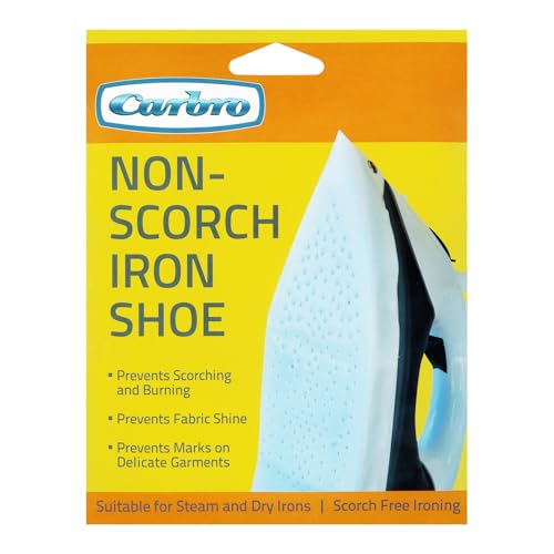 Non-Scorch Iron Shoe by Carbro – Universal Heat Shield for Steam & Dry Irons Prevents Scorching, Shine & Fabric Damage Easy Fit Soleplate Cover Suitable for Most Irons