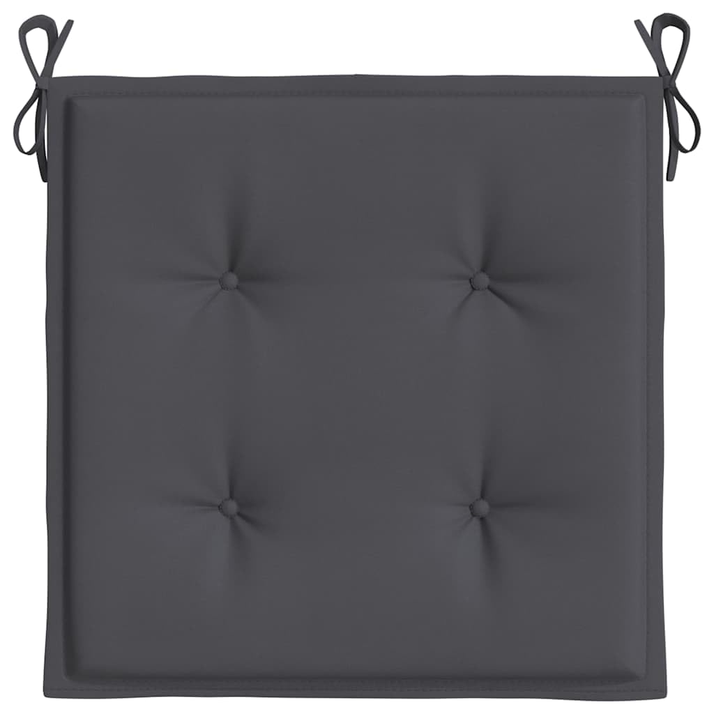 2 cuscini per sedia da giardino, colore antracite, 50 x 50 x 3 cm, in tessuto Oxford, impermeabile, antiscivolo, con nastri, per giardino, balcone, terrazza, comodi cuscini per sedia, panca