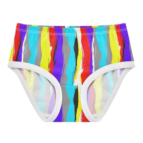Cotton Girls Underwear Toddler Abstract Wavy Colorful Stripes Girl Panties Cute Print Briefs Underpants 2t