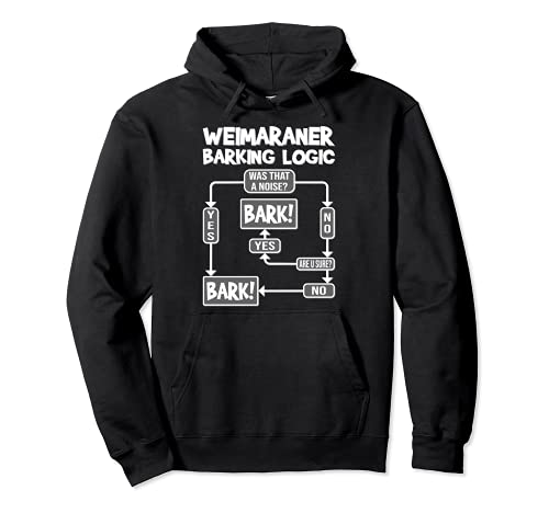 Dog Barking Logic, funny dog gift idea, Funny Weimaraner Pullover Hoodie, Black, S