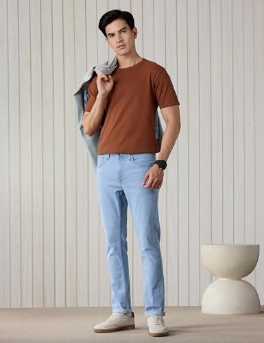 Image of Amazon Brand - Symbol Men Cotton Rich Stretchable Slim Fit Jeans | Casual Denim | Available in Plus Sizes