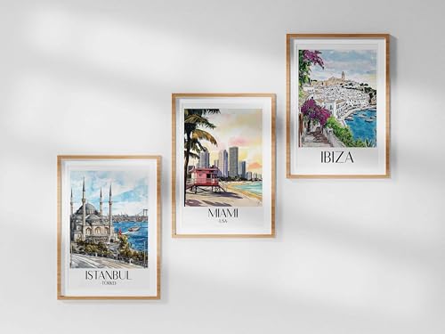 Impression d'art Miami Beach Floride - Poster de ville premium au format A2-LW - 3