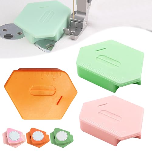 3 Pcs Seam Guide for Sewing Machine,Multi-Purpose Tool Polygonal Strong Gauge,Polygonal Multifucntional Seam Guide Hemmer with Scale,Sewing Accessories Supplies