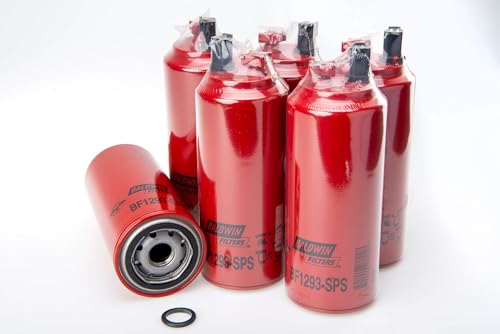 Baldwin BF1293-SPS Fuel/Water Separator Spin-On Filter 6 Pack 10 Micron Rating 1-14 Thread | 3 11/16 OD 10 1/32 L | Drain & Sensor Port | Replaces Fleetguard FS1003, FS19596 & Fram 33604