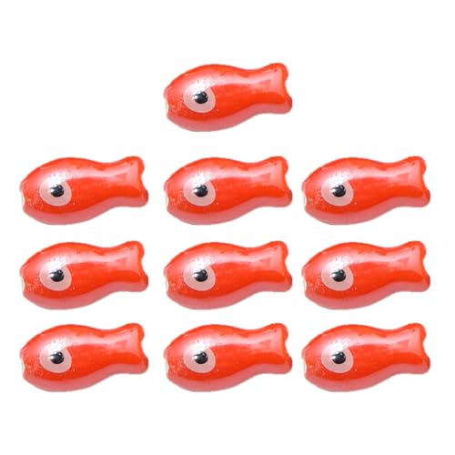 Pack Of 10 Colorful Ceramic Fish Beads Hand Painted Spacers For Jewelry Crafts