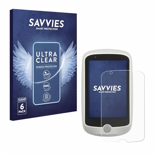 Savvies 6 Stück Schutzfolie für Mio Cyclo 215 HC Bildschirmschutz-Folie Ultra-Transparent