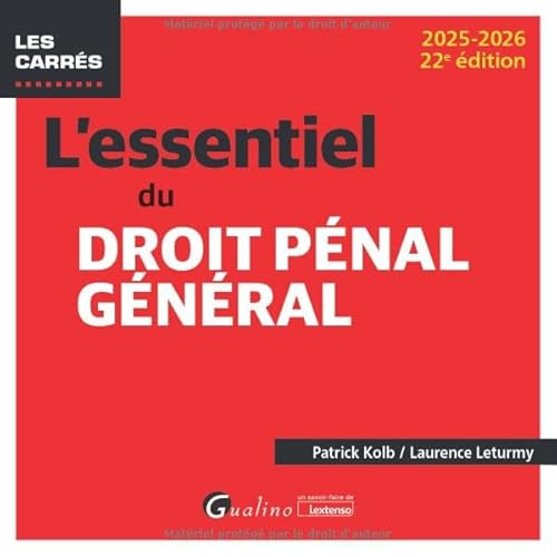 livre L'essentiel du droit pénal général (2025-2026)