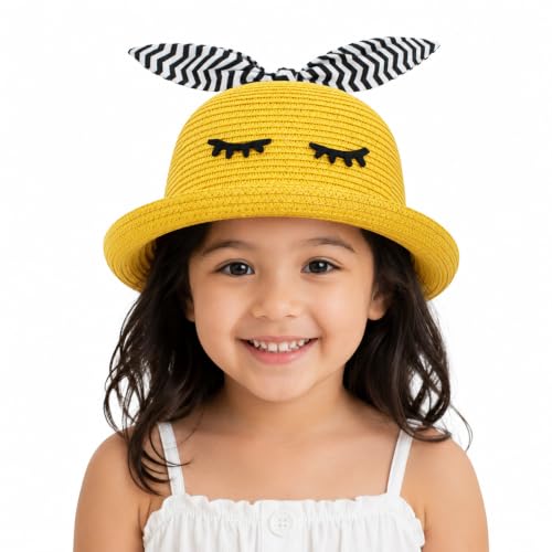 Image of VRITRAZ Baby Boy's and Girl's Kids Children Cute Printed Cartoon Gift Summer Fancy Dress Straw Fasion Hat Cap 1