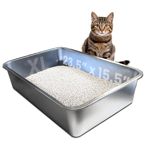 Iprimio Cat Litter Box Non-Stick Plated Stainless Steel Xl Pan Odor And Rust Free Easy To Clean & Designed By Owners No Residue Build Up (B079TC2MWF) Amazon Price History, Amazon Price Tracker