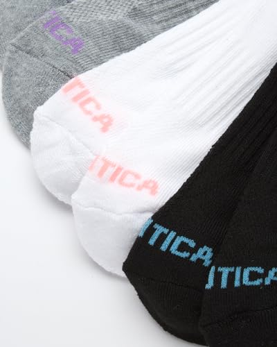 Image of Nautica Womens No Show Athletic Low Cut Socks 6 Pack | Moisture Wicking Dri-Motion Fabric, Cushioned Key Areas, Banded Arch Support, No Show Low Cut, Shoe Size 4-10