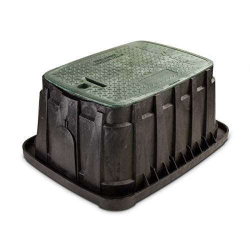 Rain Bird - VB-JMB-H - Arqueta VB Jumbo con Cierre. Cuerpo Negro y Tapa Verde con Tornillo Hexagonal, 2 Salidas precortadas centrales
