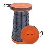 BTtime 折りたたみ椅子 伸縮式 アウトドアチェア 折り畳み式 キャンプ椅子 キャンプスツール 軽量 防水 持ち手付き 持ち運び便利 1秒開閉可能 耐荷重200KG 釣り/観戦/花火大会/屋内/屋外用（オレンジトップ・ブラックコア）