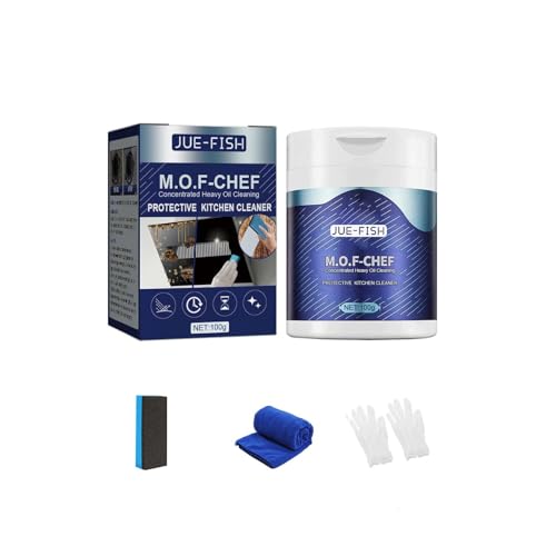 Mof Chef Cleaning Powder 100g/500g Heavy Duty Degreaser Cleaner, Mof Chef Protective Kitchen Cleaner,Mof Powder All Purpose Powder,Stubborn Grease & Grime Remover