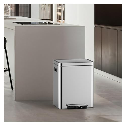Caneca de basura rectangular de acero inoxidable 36L miniatura 6