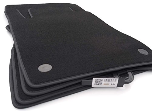 Fußmatten C219 (Premium Velour) Automatten Original Qualität Nubuk-Rand, 4-teilig Schwarz