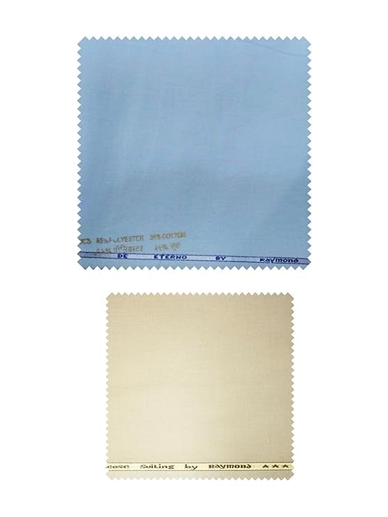 Raymond Trouser- Shirt Fabric Combo Box (Multicolour, Unstitched, All Weather Fabric) (KHAKI PANT+LIGHT BLUE SHIRT)-image-2