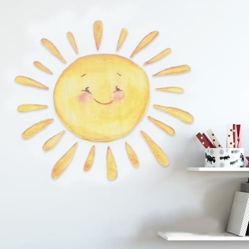 Vinilo decorativo sol animado amarillo 39x40cm miniatura 7