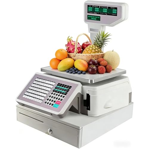 Báscula digital con etiqueta y pantalla doble 30kg miniatura 1