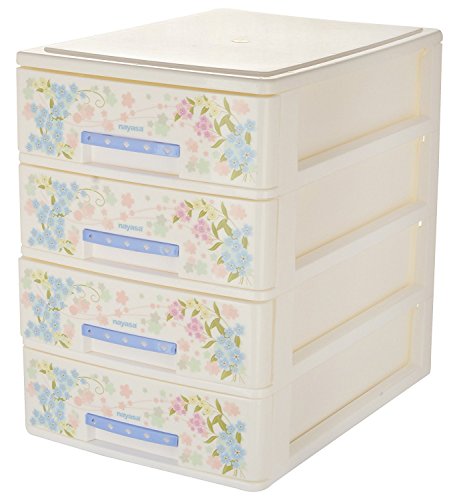 Nayasa Tuckins Deluxe No. 14 Plastic Storage Drawer, 4 Drawers, White, Rectangular, Set of 1
