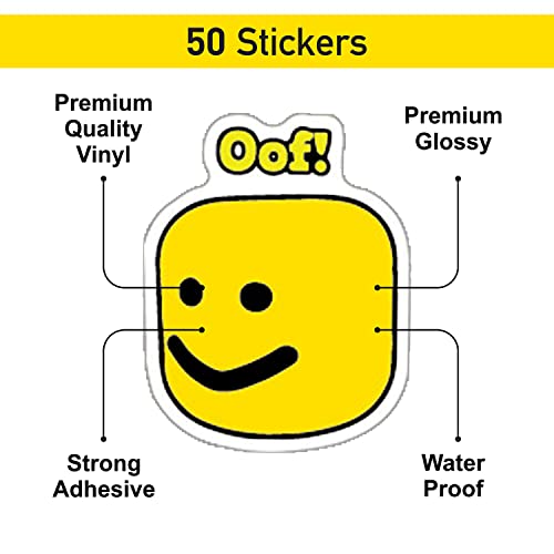 Image of FlyBuyHub Roblox Aesthetic Vinyl Journal Stickers for Phone Case, Laptop, Notebook, Dairy, Water Bottle, School Bag, Etc Self-Adhesive Stickers Set of 50 Glossy and Waterproof Stickers (Roblox)