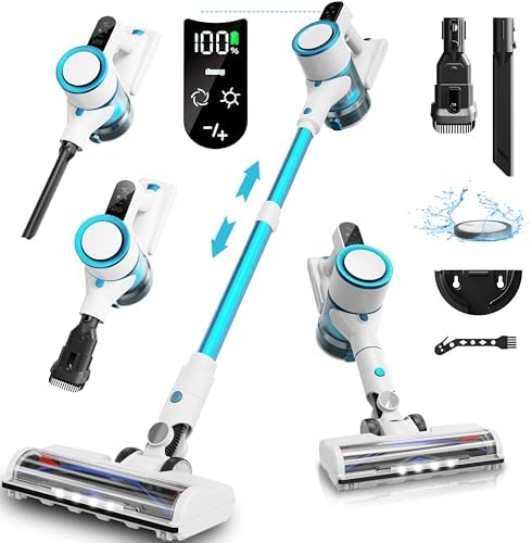 Cordless Vacuum Cleaner, Powerful Suction Stick Vac with Tangle-R...