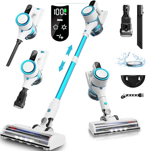 Cordless Vacuum Cleaner, Powerful Suction Stick Vac with Tangle-Resistant Design, Up to 50 Minutes,...