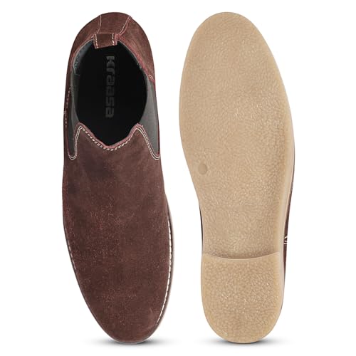 Image of Kraasa Men's Chelsea Boots for Men, Premium Vegan Leather, Fashion Ankle, Modern Casual, Smart Casual & Formal Footwear