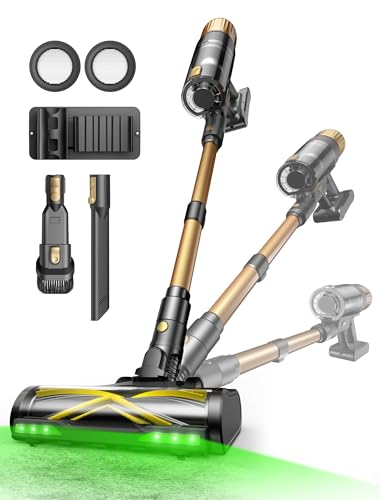 Ultenic Aspirapolvere Senza Fili, 50KPa/65 Min Scopa Elettrica Senza Fili, Aspirapolvere Potente con Tubo Telescopica, Autoportante, Tecnologia GreenEye, per Tappeti/Pavimenti/Peli di Animali