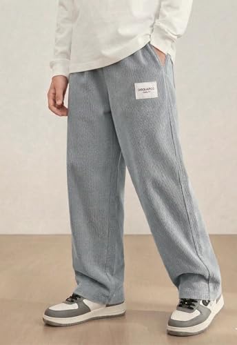 Image of Lymio Junior's Pants for Boys | Relaxed Fit Casual Baggy Corduroy Trousers | Boys Wide Leg Streetwear (SSK-08-10)