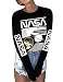 Ezcosplay Crew Neck Long Sleeve NASA T-Shirt Letter Printed Shirt Graphic Tee Tops for Women