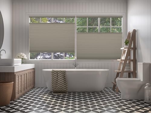 BlindsAvenue Cordless Top Down Bottom Up Cellular Honeycomb Shade, 9/16" Single Cell, Blackout, Misty Gray, Size: 68.5" W x 48" H