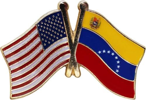 USA and Venezuela 2006 Flag Die-struck Metal Friendship Lapel Pin with Butterfly Clasp Closure - Image 2