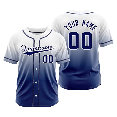 Jersey de béisbol personalizado con nombre y número, uniforme de equipo con botones cosidos, para hombres, mujeres y jóvenes