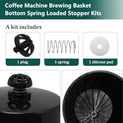 Image of Coffee Machine Brewing Basket Bottom Spring Loaded Stopper Kits for Coffee Makers Brew Basket, Replacement for Mr. Coffee Hamilton Coffee Machine Accessory 990117900 990237500(2 PC)
