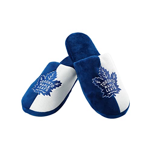 FOCO Toronto Maple Leafs NHL Mens Team Logo Staycation Slipper - L