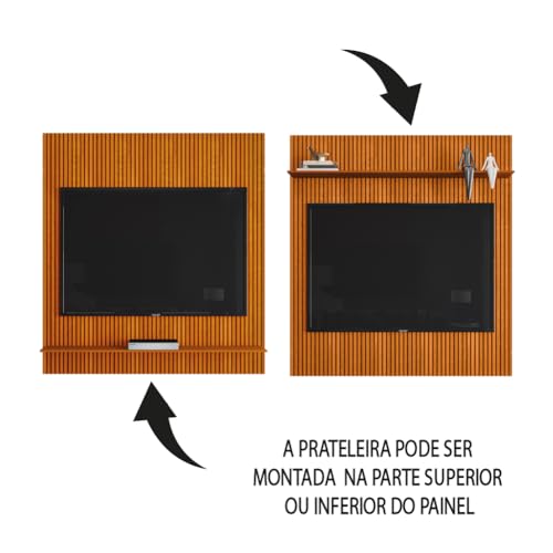 Painel Para TV Ripado Impressão 3D Avante Cedro EDN (Painel Para TV Até 55 Polegadas)