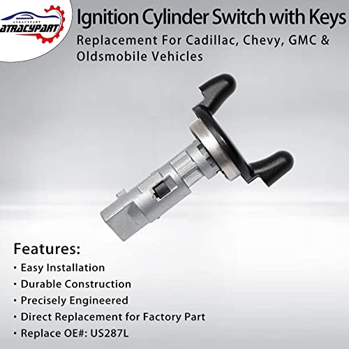 image for ATRACYPART Ignition Lock Cylinder Switch with Keys | Replacement for 1