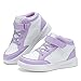 YEESANFUL Purple Shoes for Little Girls High Top Sneakers Hook and Loops Fashion Kids Running Shoes 1
