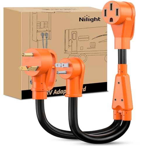 Image of Nilight RV Y Splitter Adapter Cord 15 Amp 30 Amp to 50 Amp 5-15P TT-30P Male Plug to 14-50R Female Receptacle Heavy Duty Electrical STW Wire Waterproof Cord for RV Camper Van Trailer