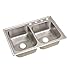 Elkay DPR18233223 Dayton 20 Gauge Stainless Steel Double Bowl Top Mount Kitchen Sink, 33 x 22 x 7"