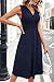 Damen Ärmelloses Sommerkleid V-Ausschnitt Wickelkleid mit Taillenfalten A-Linie Freizeit-, Strand- und Partykleid