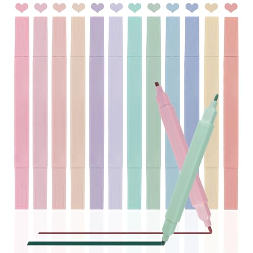 GLEEMEN Highlighters, Mild Assorted Colours Highlighters Pens, Aesthetic Cute Pastel Highlighter With Chisel Tip