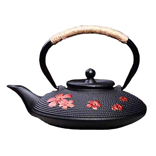 tetsubin Cast iron Tea Kettle workshop Healthy japanese flower pattern Teapot with Stainless Steel Infuser send gift?30.4oz?
