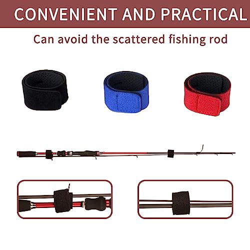 10 peças de tiras elásticas para vara de pesca envolventes para vara de pesca elásticas, prendedores